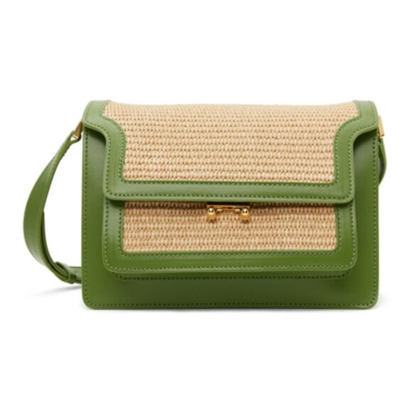 Beautiful Marni Green Woven Raffia Trunk Bag - Picture 1 of 8